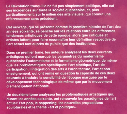 Arts visuels au Québec dans les années soixantes – VLB éditeur